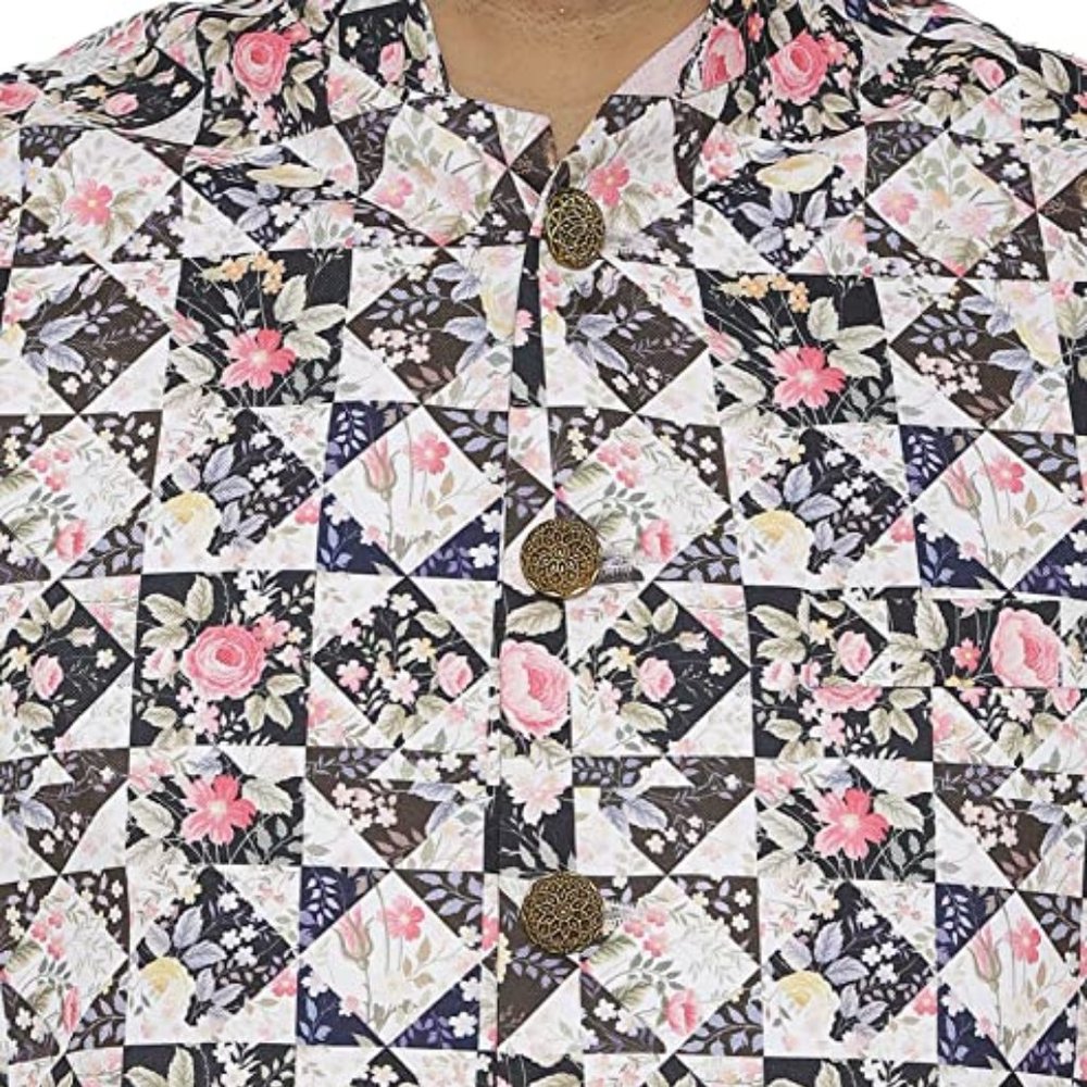 WINTAGE Men's Imported Rayon Tailored Fit Printed Party Waistcoat